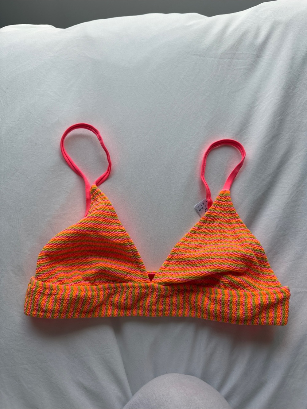 Banana Moon Neon Multicolor Textured Triangle Bralette